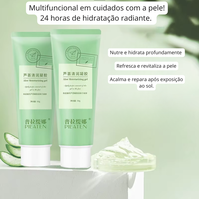 Gel Hidratante de Babosa Pilaten – Hidratação Natural e Revitalizante para Rosto e Corpo (Pague 1 e Leve 2)