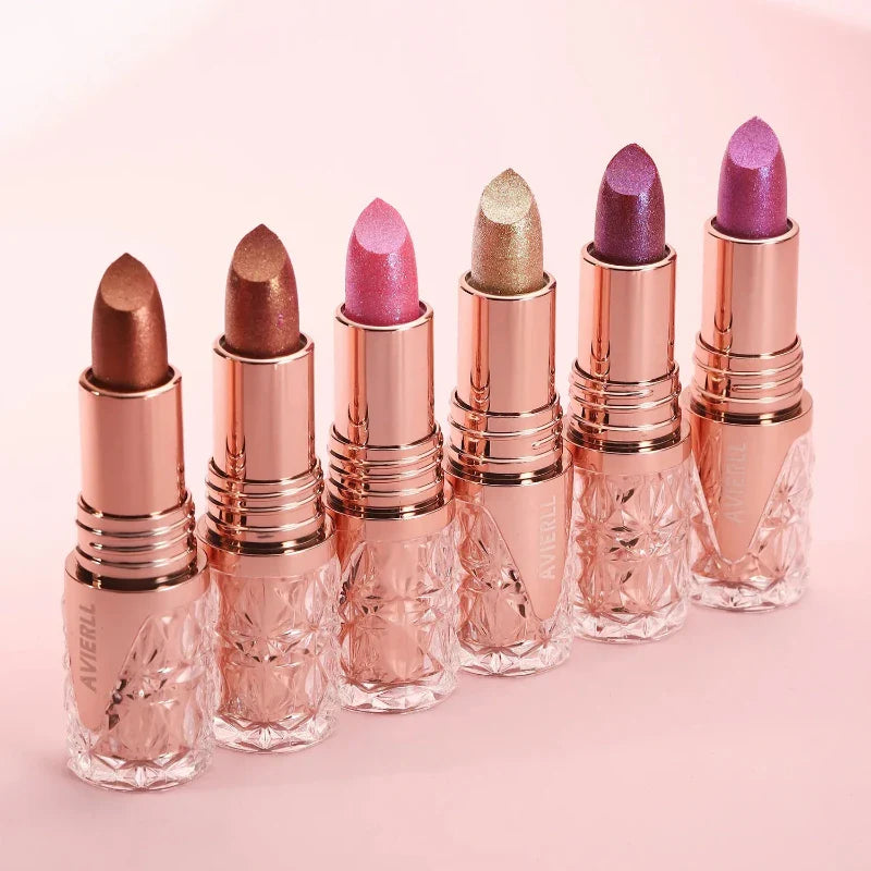 (Compre 2 e Leve 6) Batom One Gold Hidratante de Longa Duração com Glitter À Prova D'Água