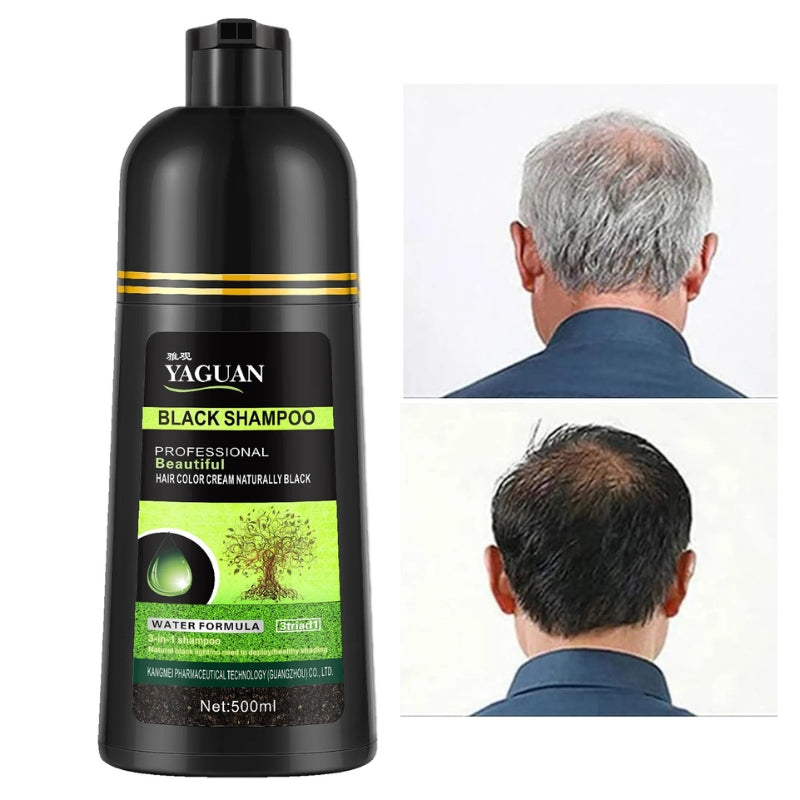 Shampoo Preto 3 em 1 – Coloração Instantânea e Natural (500ml)