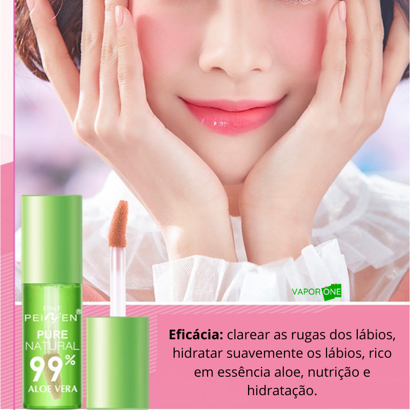 Brilho Labial One natural de aloe vera Gloss - clarea as rugas dos lábios, hidrata suavemente e nutri os lábios