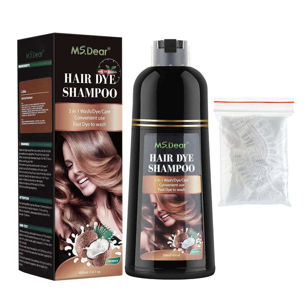 Shampoo Natural para cobrir cabelos brancos grisalhos - 500ml
